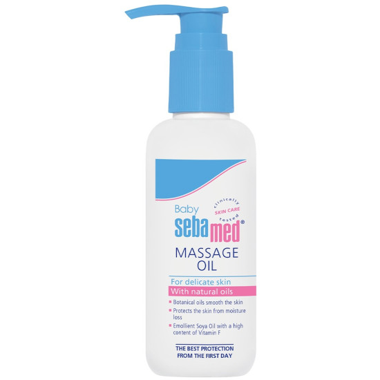 СЕБАМЕД BABY MASSAGE OIL бебешко успокояващо масажно масло за суха и чувствителна кожа с помпа 150 мл