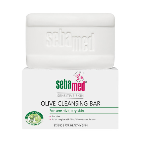 СЕБАМЕД OLIVE CLEANSING BAR миещо блокче за лице и тяло с маслиново масло за чувствителна и суха кожа 150 г