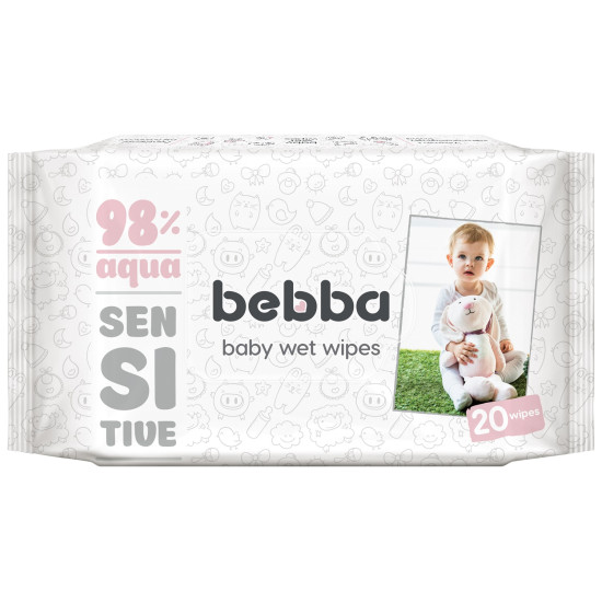 SILKLINE BEBBA SENSITIVE бебешки влажни кърпички х 20 бр