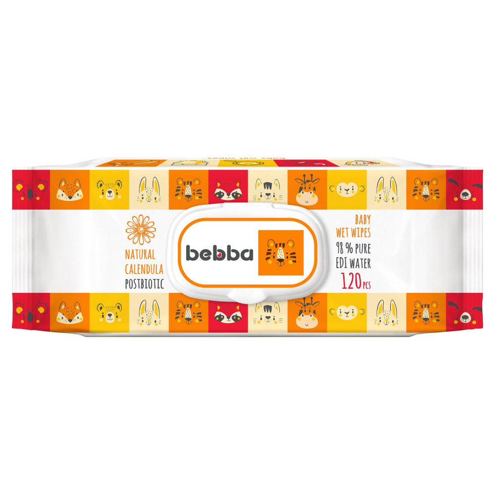 SILKLINE BEBBA NATURAL CALENDULA & POSTBIOTIC бебешки влажни кърпички с капак х 120 бр