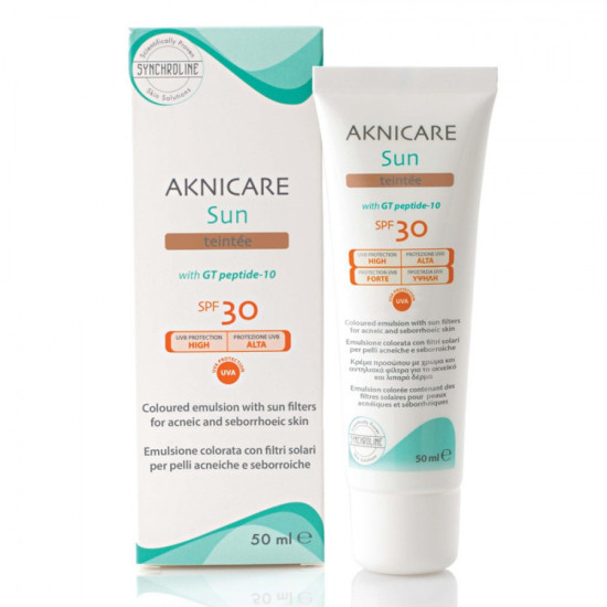 SYNCHROLINE AKNICARE Sun Teint SPF30 тониран крем за лице със слънцезащита за мазна и акнеична кожа 50 мл