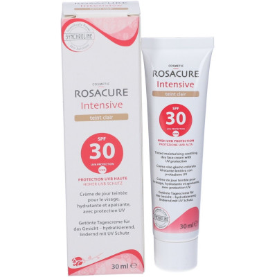 SYNCHROLINE ROSACURE Intensive teint clair SPF30 интензивен тониран крем за лице с висока слънцезащита за кожа с розацея 30 мл