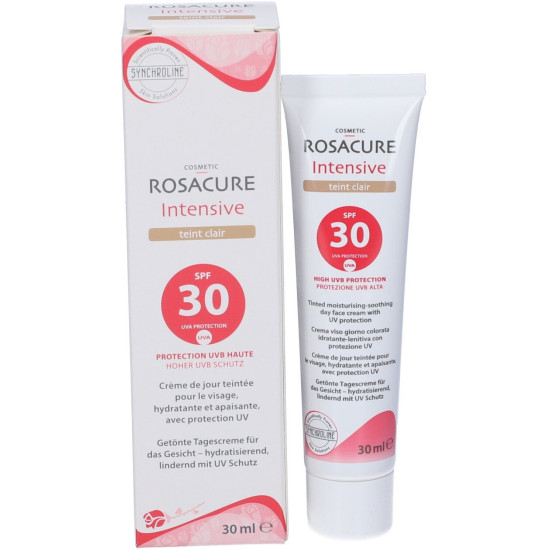 SYNCHROLINE ROSACURE Intensive SPF30 Teint Clair интензивен тониран СВЕТЪЛ крем за лице със слънцезащита за кожа с розацея 30 мл