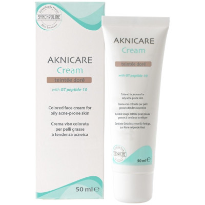 SYNCHROLINE AKNICARE Cream Teintee Dore оцветен ТЪМЕН крем за лице за мазна и акнеична кожа 50 мл