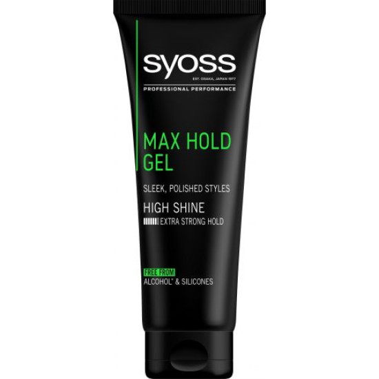 SYOSS MAX HOLD GEL гел за коса за силна виксация 250 мл