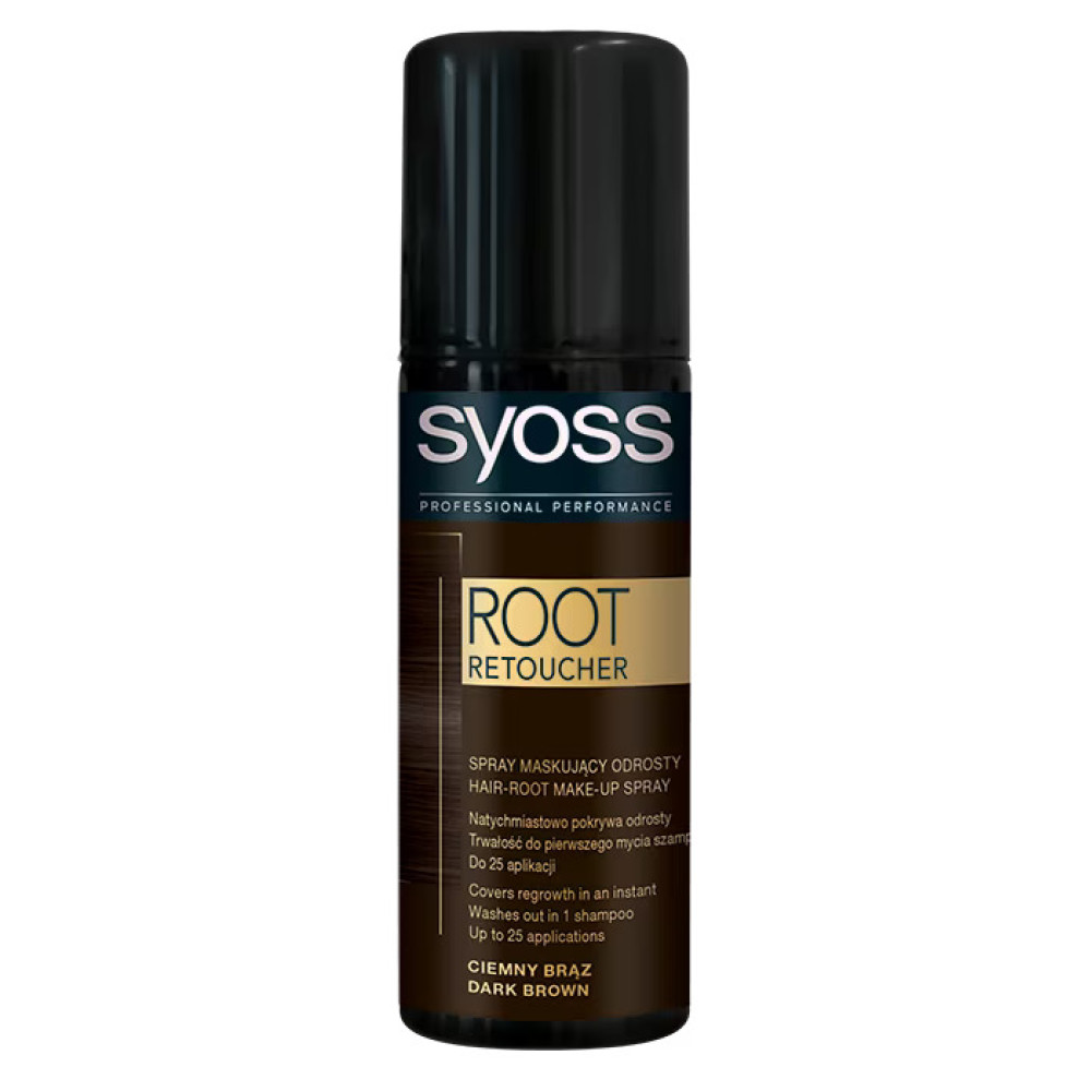 SYOSS Root Retoucher Оцветяващ спрей за корени, цвят DARK BROWN x 120 мл - Грижа за косата