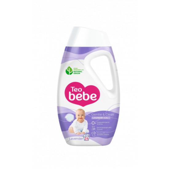 TEO BEBE GENTLE & CLEAN LAVENDER течен перилен препарат с аромат на лавандула /24 пранета/ 1.08 л