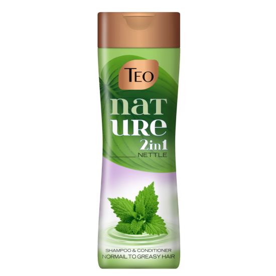 TEO NATURE 2in1 NETTLE шампоан и балсам с коприва за нормална към мазна коса 350 мл
