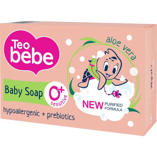 TEO BEBE сапун с АЛОЕ ВЕРА И ПРЕБИОТИК 75 г