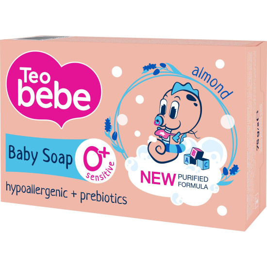 TEO BEBE сапун с БАДЕМОВО МАСЛО И ПРЕБИОТИК 75 г
