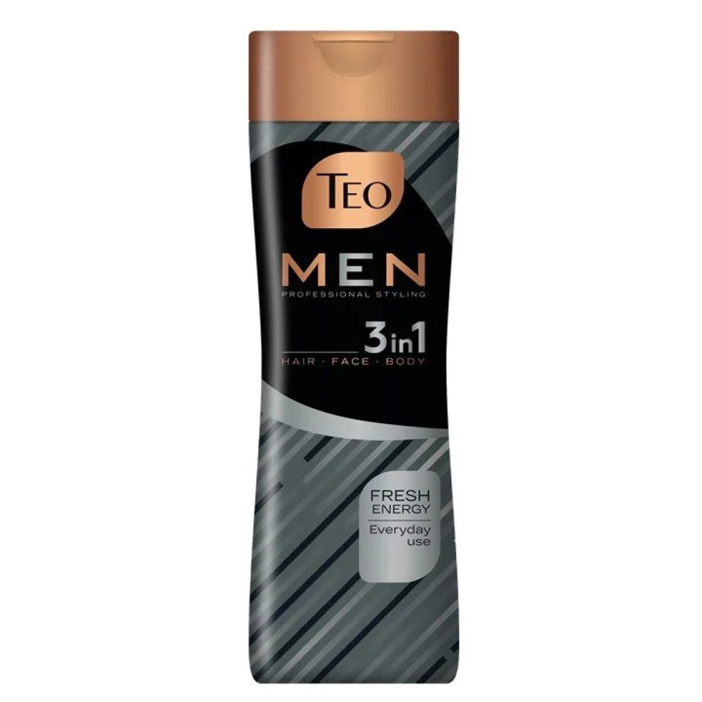 ТЕО MEN 3in1 FRESH ENERGY шампоан за коса, лице и тяло за ежедневна употреба 350 мл - Грижа за косата