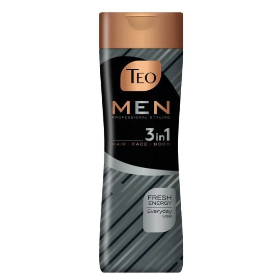 TEO MEN FRESH ENERGY 3in1 шампоан за коса лице и тяло за мъже за ежедневна употреба 350 мл