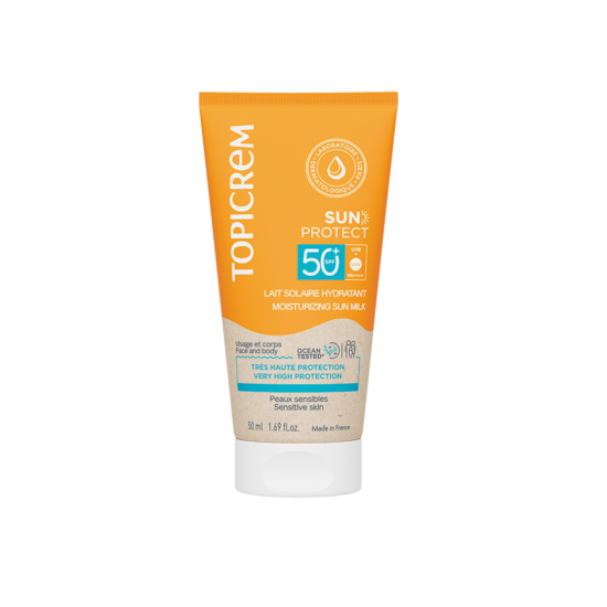 TOPICREM SUN PROTECT SPF50+ фотозащитно хидратиращо мляко преди слънце ...