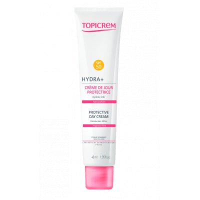 ТОПИКРЕМ HYDRA+ PROTECTIVE DAY CREAM SPF50 фотозащитен крем за лице 40 мл