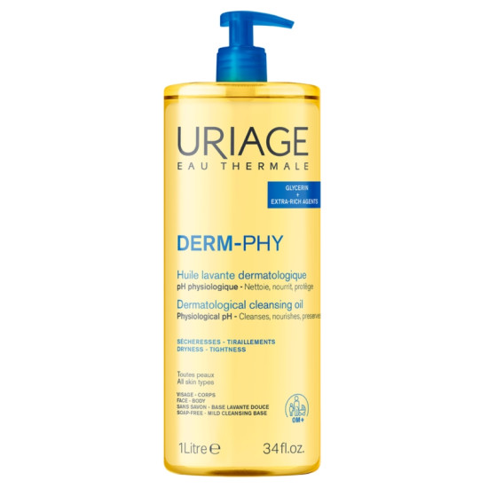 URIAGE DERM-PHY CLEANSING OIL дерматологично измивно душ-олио за лице и тяло за всеки тип кожа 1 л
