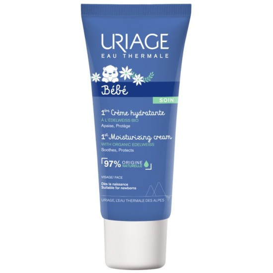 URIAGE BEBE 1ST MOISTURIZING CREAM хидратиращ крем с органичен еделвайс за новородени бебета и деца 40 мл