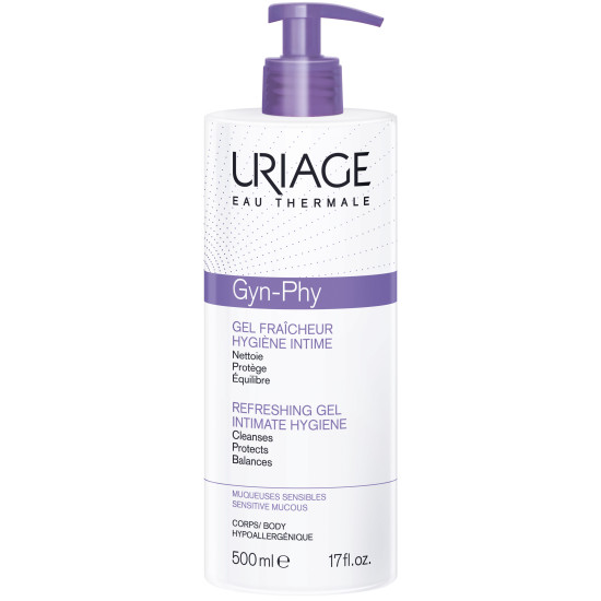 URIAGE GYN-PHY REFRESHING GEL защитен почистващ интимен гел за чувствителна кожа 500 мл