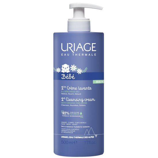 URIAGE BEBE 1ST CREME LAVANTE почистващ душ-крем за бебета с отмиване 500 мл