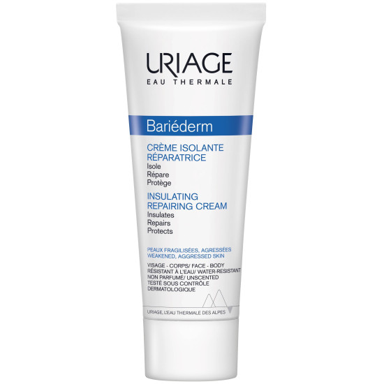URIAGE BARIEDERM Insulating Repairing Cream изолиращ и възстановяващ защитен крем за лице ръце и тяло за раздразнена кожа 75 мл