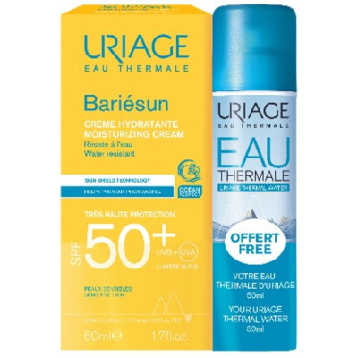 URIAGE BARIESUN КОМПЛЕКТ SPF50+ слънцезащитен крем за лице за чувствителна кожа 50 мл + ПОДАРЪК ТЕРМАЛНА ВОДА 50 мл