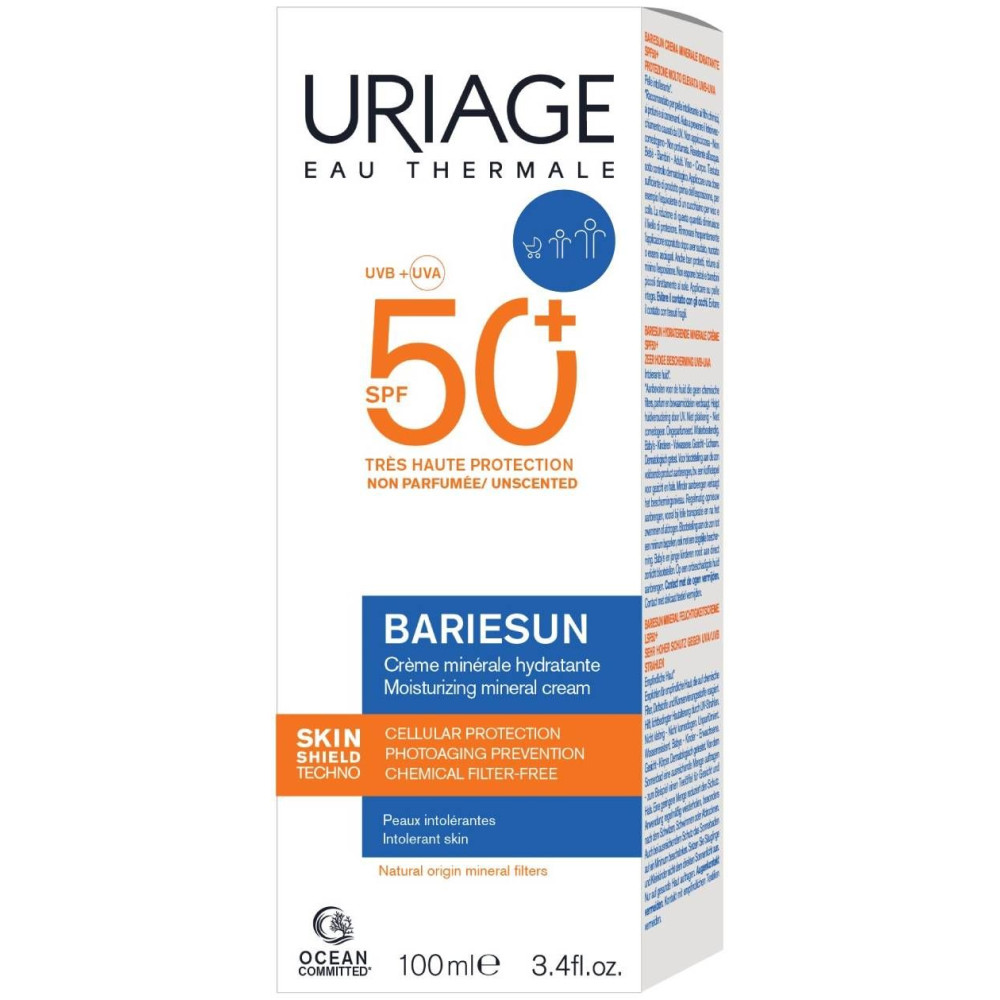 URIAGE BARIESUN Moisturizing MINERAL CREAM SPF50+ слънцезащитен минерален крем за бебета и деца 100 мл - Слънцезащита за бебета и деца