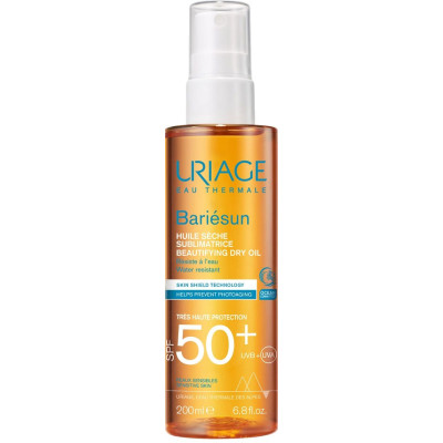 URIAGE BARIESUN HUILE SECHE SPF50+ разкрасяващо слънцезащитно сухо олио за коса и тяло 200 мл