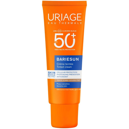 URIAGE BARIESUN GOLD CREAM SPF50+ тониран слънцезащитен крем за лице за чувствителна кожа ЗЛАТИСТ НЮАНС 50 мл