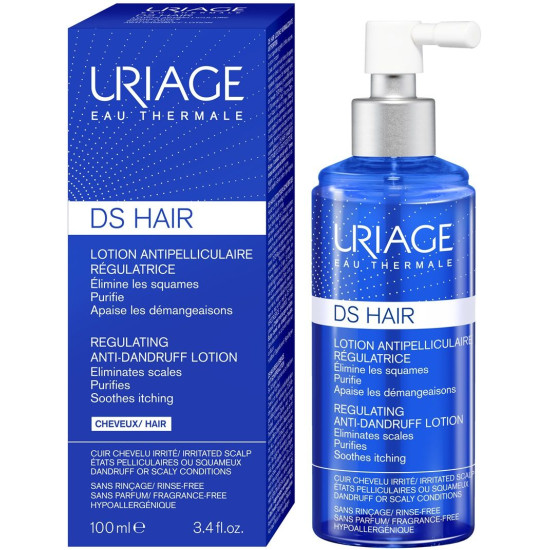 URIAGE DS HAIR REGULATING ANTI-DANDRUFF почистващ лосион против пърхот и себорея без отмиване с успокояващо действие 100 мл