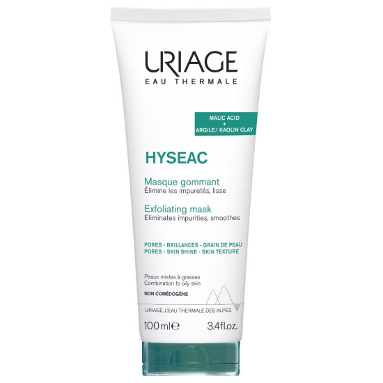 URIAGE HYSEAC EXFOLIATING MASK нежна ексфолираща маска за лице за мазна кожа с несъвършенства 100 мл