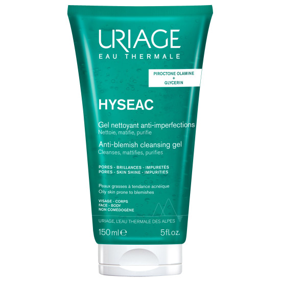 URIAGE HYSEAC CLEANSING GEL нежен почистващ гел за лице и тяло за комбинирана и мазна кожа 150 мл