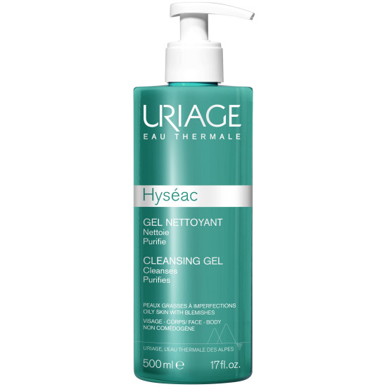 URIAGE HYSEAC ANTI-BLEMISH CLEANSING GEL почистващ гел за лице и тяло за комбинирана и мазна кожа против несъвършенства 500 мл