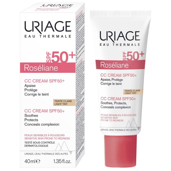 URIAGE ROSELIANE CC SPF50+ Light тониран крем за лице против зачервяване СВЕТЪЛ НЮАНС 40 мл