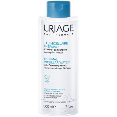 URIAGE THERMAL MICELLAR WATER термална мицеларна вода за нормална до суха кожа 500 мл