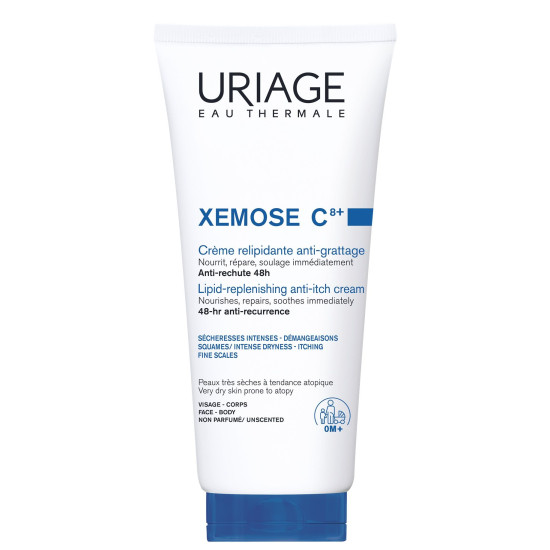 URIAGE XEMOSE C8+ Lipid-Replenishing Anti-Itch Cream липидо-възстановяващ крем за лице за суха и раздразнена кожа 200 мл