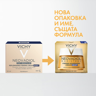 VICHY NEOVADIOL POST-MENOPAUSE REPLENISHING FIRMING NIGHT нощен подхранващ и стягащ крем за всеки тип кожа в менопаузата 50 мл