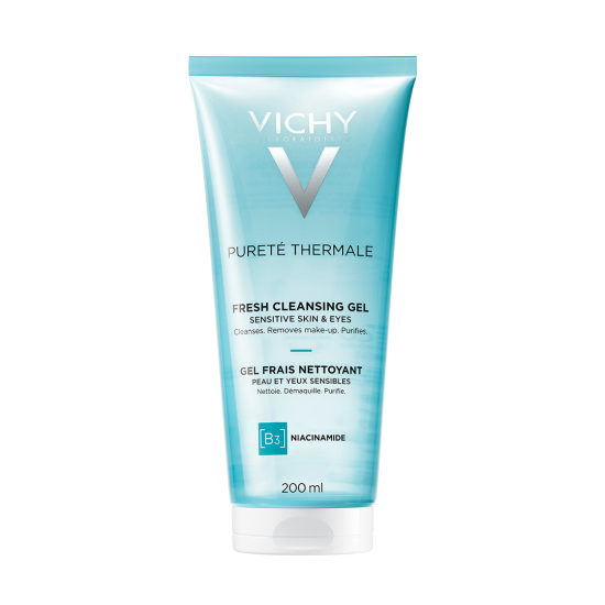 VICHY PURETE THERMALE FRESH CLEANSING GEL SENSITIVE SKIN & EYES NIACINAMIDE почистващ гел за чувствителна кожа и очи 200 мл