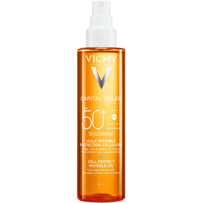 ВИШИ CAPITAL SOLEIL CELL PROTECT SPF50+ слънцезащитно масло-спрей за лице, тяло и коса 200 мл