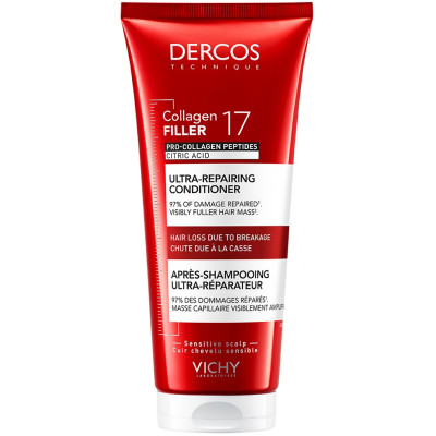 VICHY DERCOS COLLAGEN 17 FILLER Ultra-Repairing Conditioner БАЛСАМ ултравъзстановяващ при косопад и накъсване на косата 200 мл