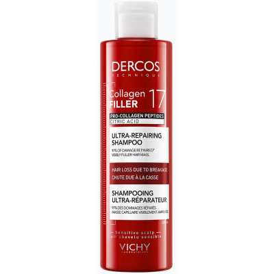 VICHY DERCOS COLLAGEN 17 FILLER Ultra-Repairing Shampoo ШАМПОАН ултравъзстановяващ при косопад и накъсване на косата 200 мл