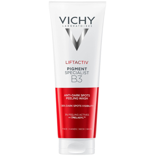 VICHY LIFTACTIV PIGMENT SPECIALIST B3 почистващ, ексфолиращ гел против пигментни петна и бръчки за лице, ръце, шия и гръб 125 мл