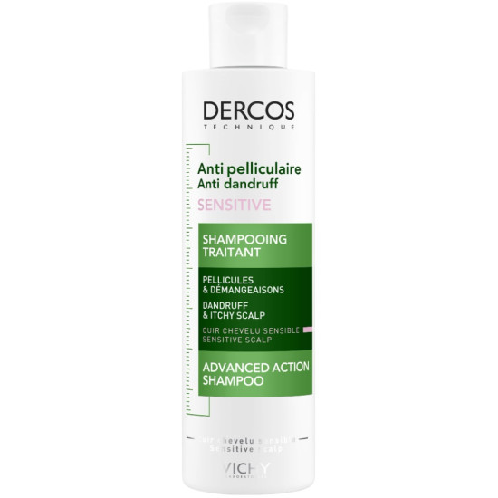 VICHY DERCOS ANTI-DANDRUFF DS SENSITIVE шампоан против пърхот и себореен дерматит при сърбящ и чувствителен скалп 200 мл