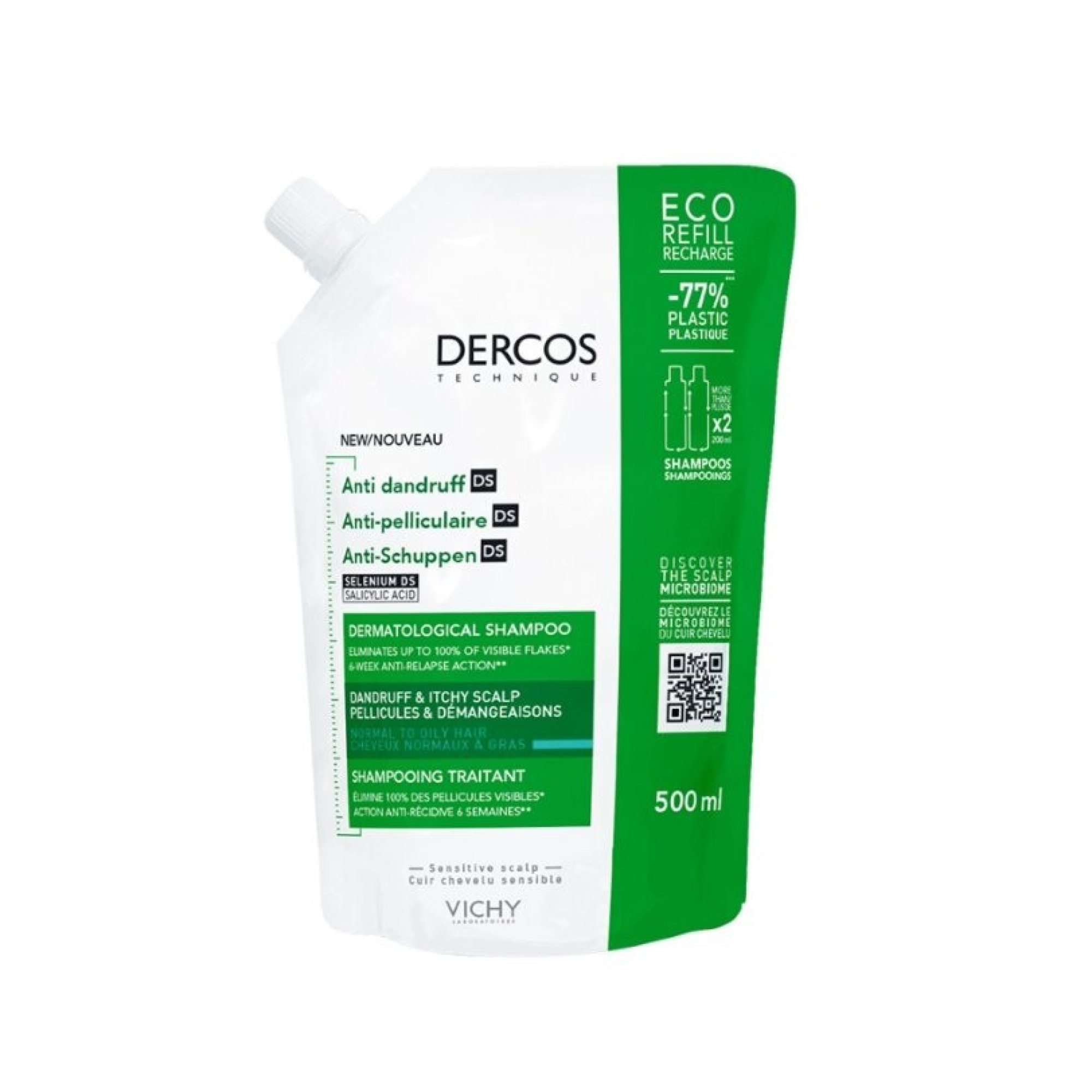 ВИШИ DERCOS ANTI-DANDRUFF DS NORMAL TO OILY HAIR третиращ шампоан ...