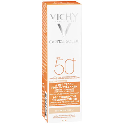VICHY CAPITAL SOLEIL SPF50+ слънцезащитен крем за лице против пигментни петна 50 мл