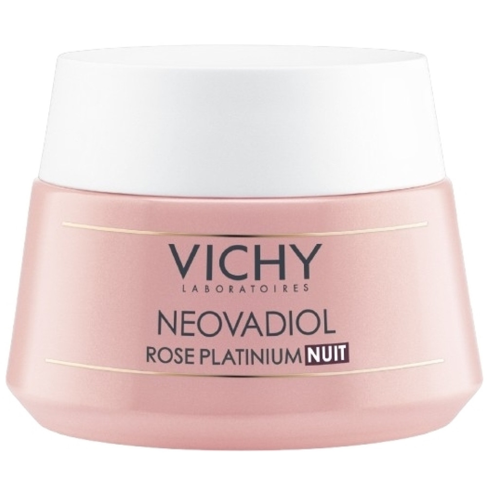 VICHY NEOVADIOL ROSE PLATINUM NIGHT CREAM анти-ейдж нощен крем с розов блясък за лице за зряла кожа 50 мл - Грижа за лицето