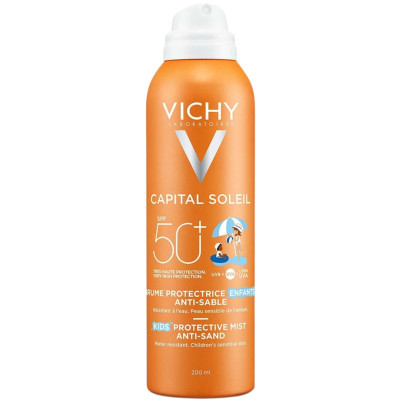 VICHY CAPITAL SOLEIL SPF50+ слънцезащитен спрей за деца и против полепване на пясък 200 мл