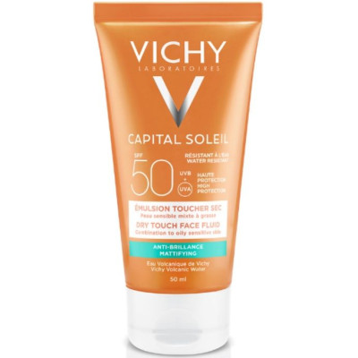 ВИШИ CAPITAL SOLEIL SPF50 DRY TOUCH матираща слънцезащитна емулсия за лице 50 мл