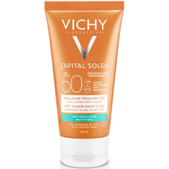 VICHY CAPITAL SOLEIL SPF50 DRY TOUCH матираща слънцезащитна емулсия за лице 50 мл