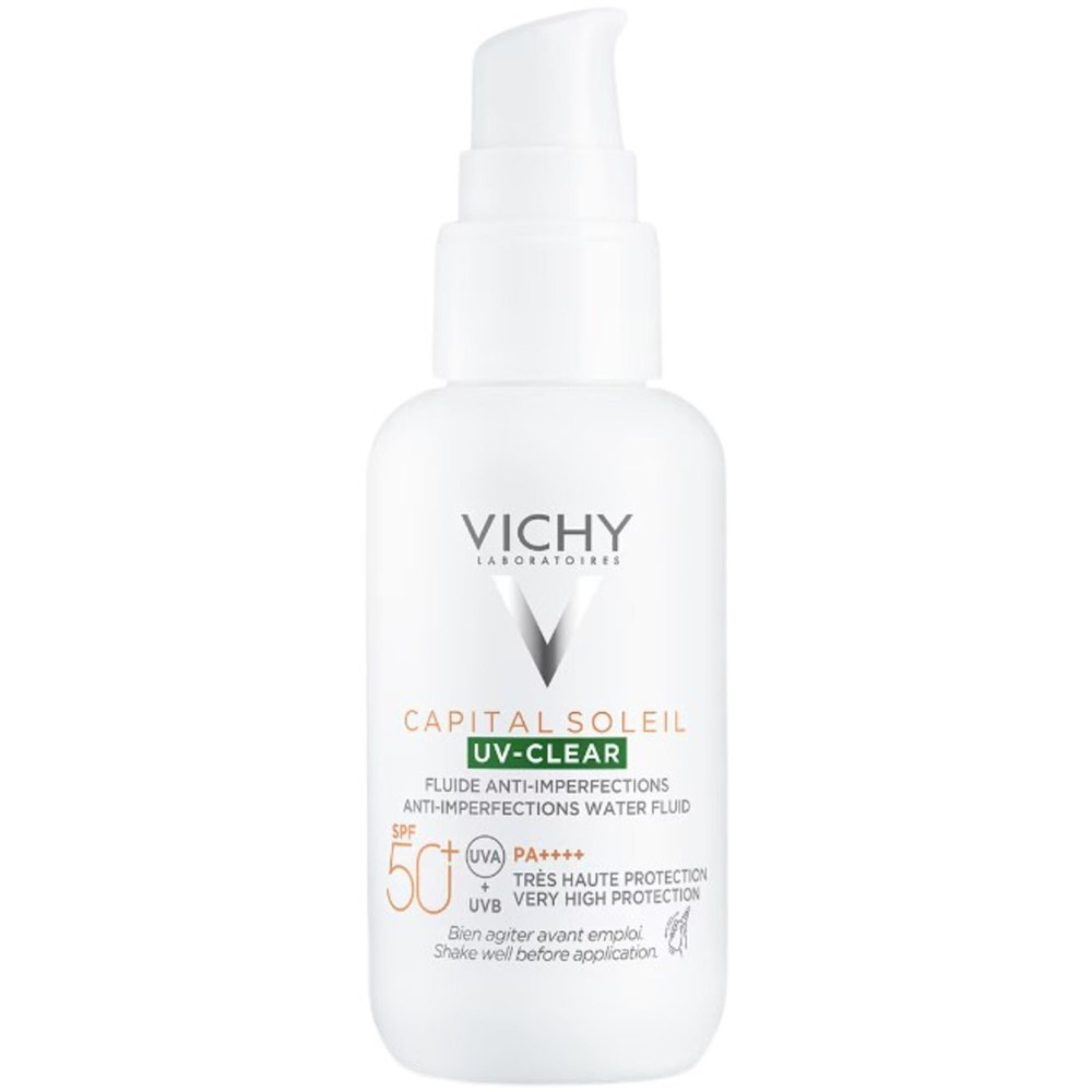 ВИШИ CAPITAL SOLEIL UV-CLEAR SPF50+ слънцезащитен флуид за лице против несъвършенства 40 мл - Слънцезащита