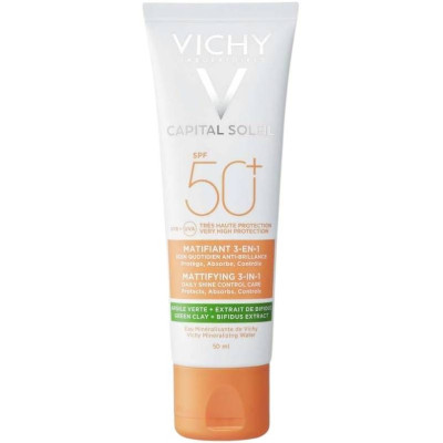 VICHY CAPITAL SOLEIL SPF50 3в1 слънцезащитен матиращ и коригиращ крем за лице с много висока защита 50 мл