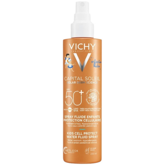VICHY CAPITAL SOLEIL SPF50+ детски слънцезащитен флуиден спрей на водна основа 200 мл